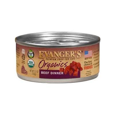 Evanger's Organics Beef Canned Cat Food - 5.5 oz Cans - Case of 24