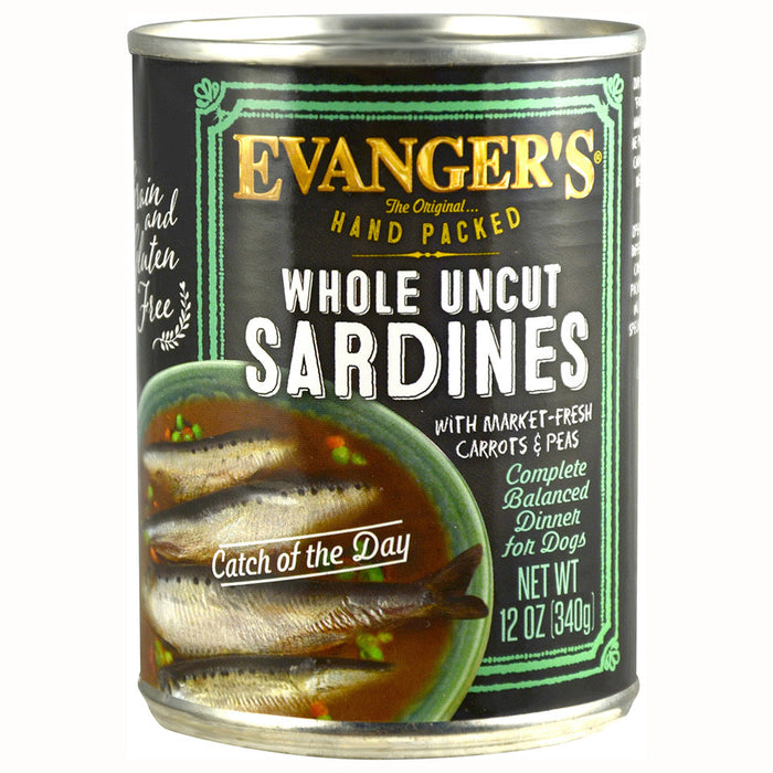 Evanger's Sardine Catch of the Day Hand Packed Canned Dog Food - 13 oz Cans - Case of 12