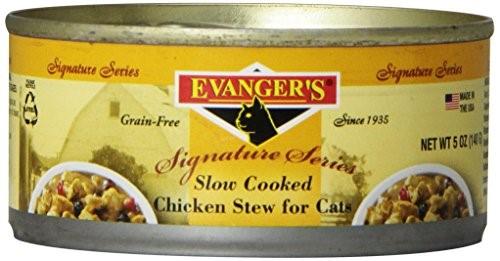 Evanger's Signature Series Cuts & Gravy Slow Cooked Chicken Stew Canned Cat Food - 5 oz Cans - Case of 24  