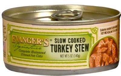 Evanger's Signature Series Cuts & Gravy Slow Cooked Turkey Stew Canned Cat Food - 5 oz Cans - Case of 24  