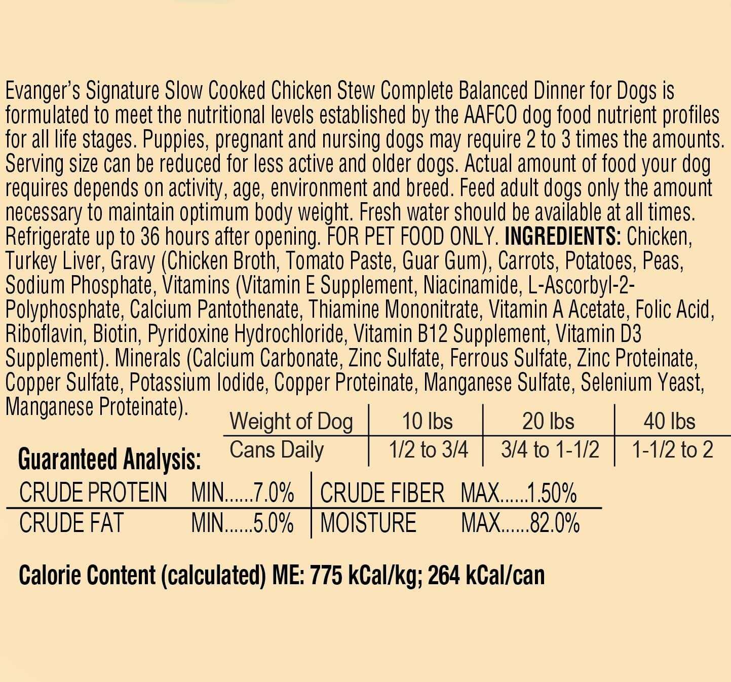 Evanger's Signature Series Slow Cooked Chicken Stew Canned Dog Food - 12 Oz - Case of 12  