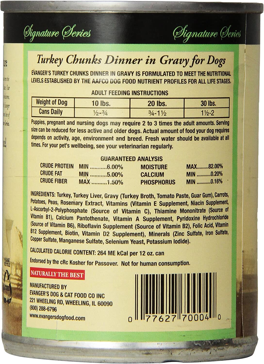 Evanger's Signature Series Slow Cooked Turkey Stew Canned Dog Food - 12 Oz - Case of 12  