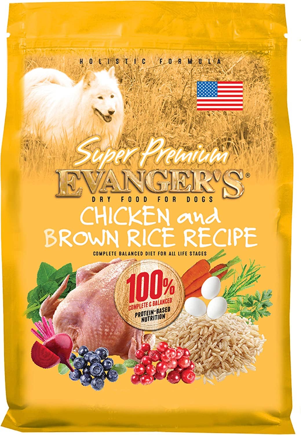 Evanger's Super Premium Chicken with Brown Rice Dry Dog Food - 4.4 Lbs  