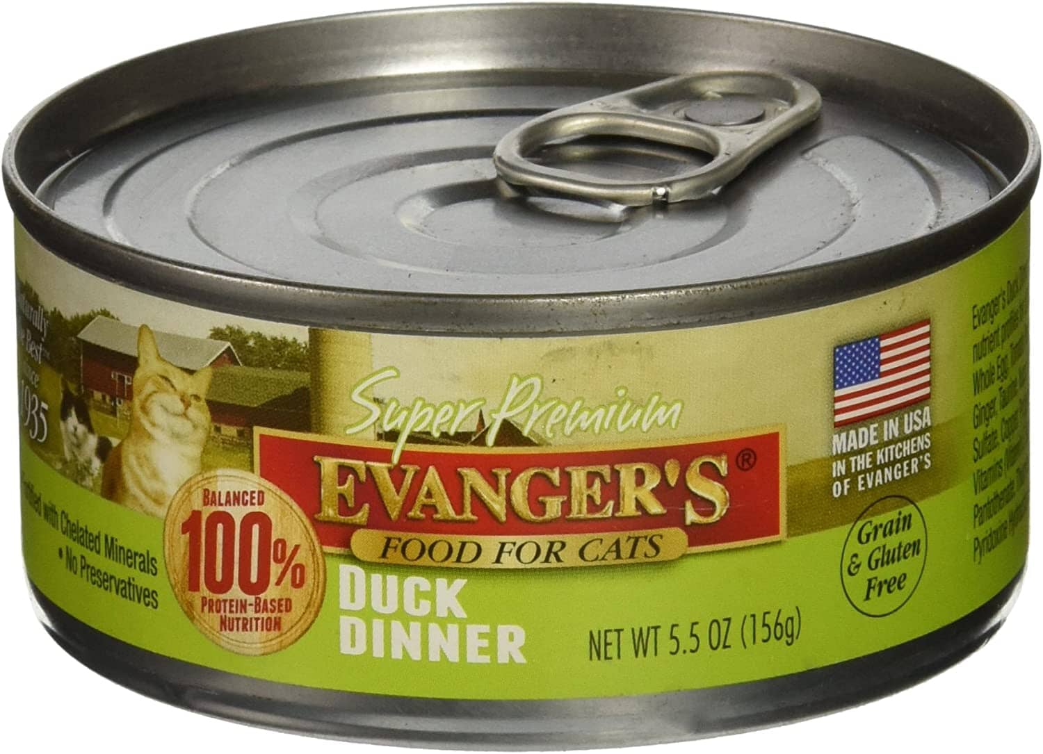 Evanger's Super Premium Duck Dinner Canned Cat Food - 5.5 Oz - Case of 24  