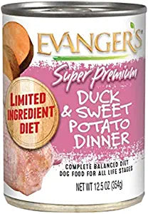 Evanger's Super Premium Duck & Sweet Potato Dinner Canned Dog Food - 12.8 Oz - Case of 12