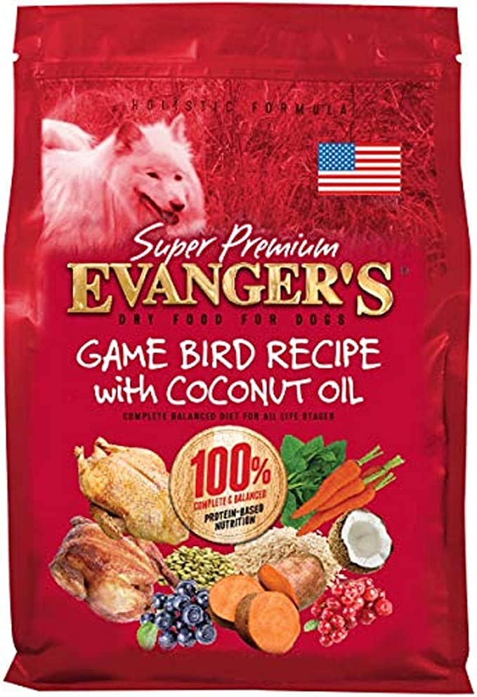 Evanger's Super Premium Gamebird Recipe with Coconut Oil Dry Dog Food - 16.5 Lbs  