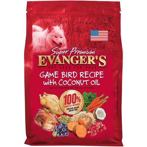 Evanger's Super Premium Gamebird Recipe with Coconut Oil Dry Dog Food - 4.4 Lbs  
