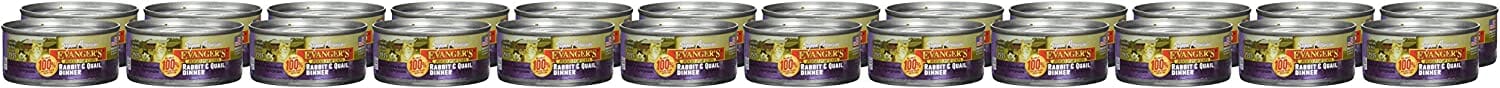 Evanger's Super Premium Rabbit & Quail Dinner Canned Cat Food - 5.5 Oz - Case of 24  