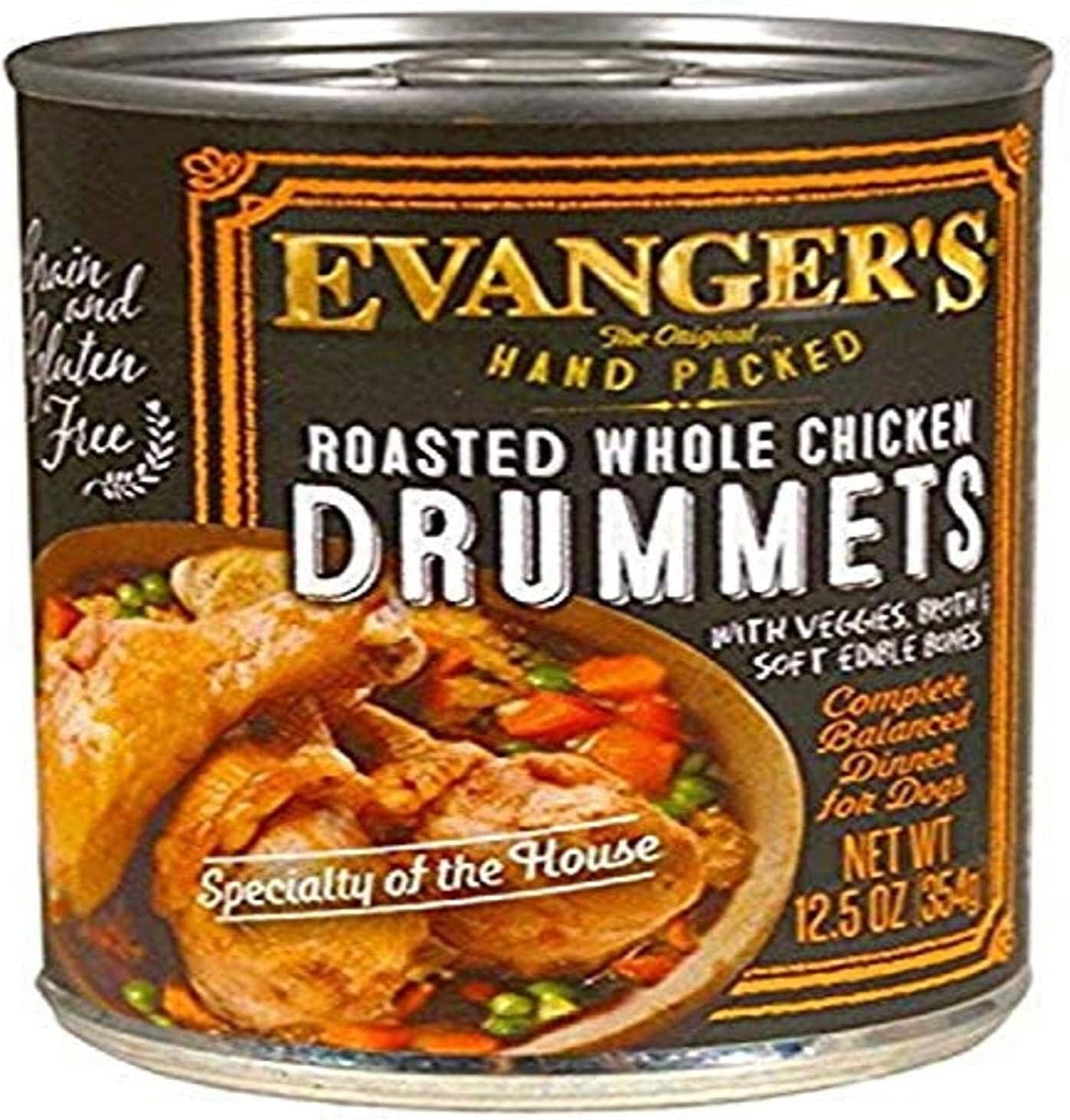 Evanger's Super Premium Roasted Chicken Drummet Dinner Canned Dog Food - 12 Oz - Case of 12  