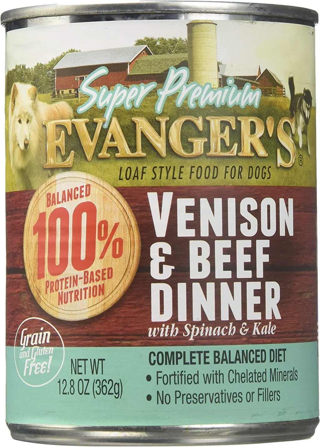 Evanger's Super Premium Venison & Beef Dinner Canned Dog Food - 12.8 Oz - Case of 12  