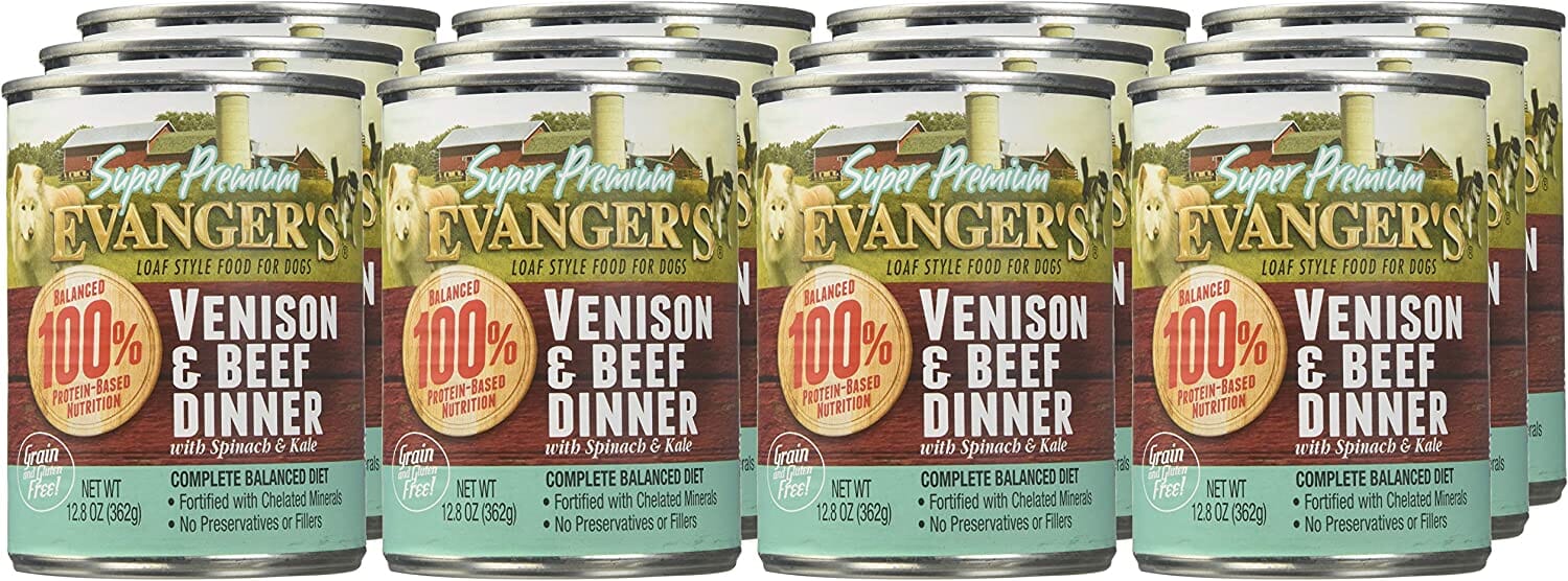 Evanger's Super Premium Venison & Beef Dinner Canned Dog Food - 12.8 Oz - Case of 12  