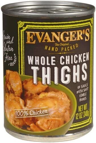 Evanger's Super Premium Whole Chicken Thighs Canned Dog Food - 12 Oz - Case of 12  