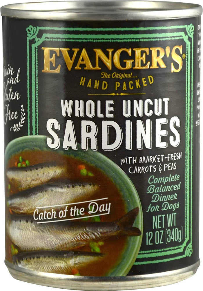 Evanger's Super Premium Whole Uncut Sardine Dinner Canned Dog Food - 12 Oz - Case of 12