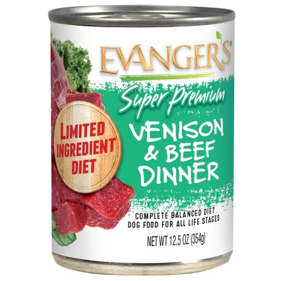 Evanger's Venison & Beef Super Premium Canned Dog Food - 13 oz Cans - Case of 12  