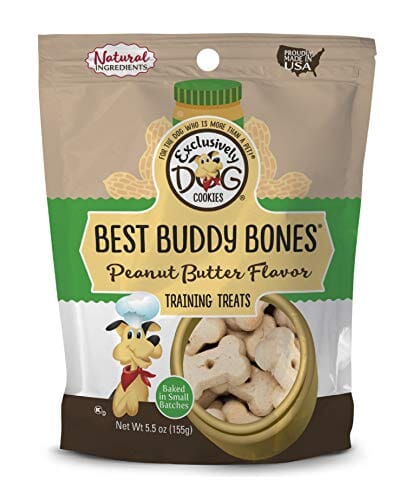 Exclusively Dog Best Buddy Bones Training Dog Biscuits Treats - Peanut Butter - 5.5 Oz