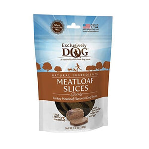 Exclusively Dog Meat Treats Chewy Meatloaf Slices Soft and Chewy Dog Treats - Turkey - ...