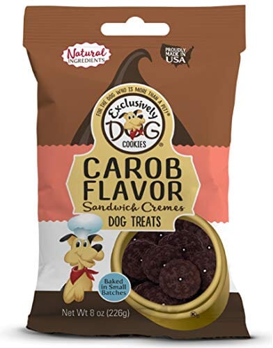 Exclusively Dog Sandwich Creme Cookies Dog Biscuits Treats - Carob - 8 Oz
