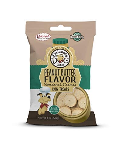 Exclusively Dog Sandwich Creme Cookies Dog Biscuits Treats - Peanut Butter - 8 Oz