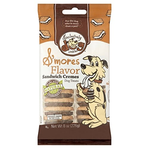 Exclusively Dog Sandwich Creme Cookies Dog Biscuits Treats - S'Mores - 8 Oz  