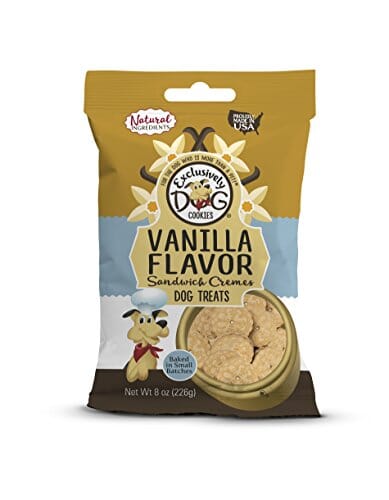 Exclusively Dog Sandwich Creme Cookies Dog Biscuits Treats - Vanilla - 8 Oz  