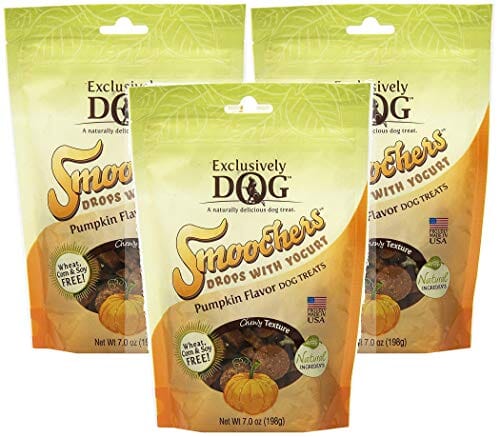 Exclusively Dog Smoochers Drops with Yogurt Soft and Chewy Dog Treats - Pumpkin - 7 Oz  