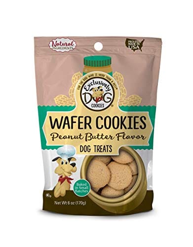 Exclusively Dog Wafer Cookies Dog Biscuits Treats - Peanut Butter - 8 Oz  