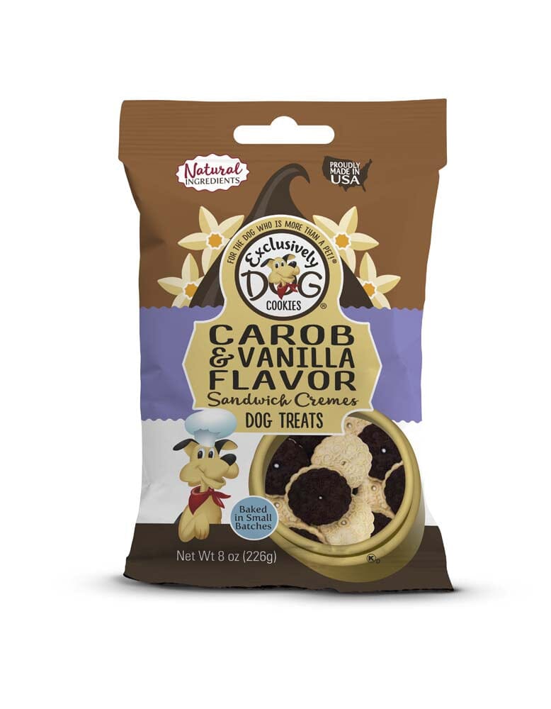 Exclusively Pet Carob and Vanilla Flavor Sandwich Cremes Dog Treats - 8 Oz  