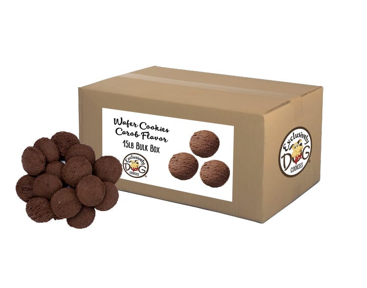 Exclusively Pet Dog Wafer Cookies - Carob Flavor - 15 lb  