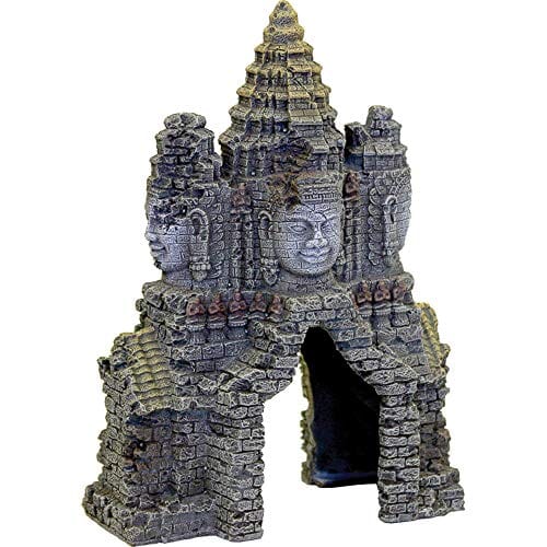 Exotic Environments Angkor Wat Temple Gate Resin Aquatics Decoration - Gray - Medium  