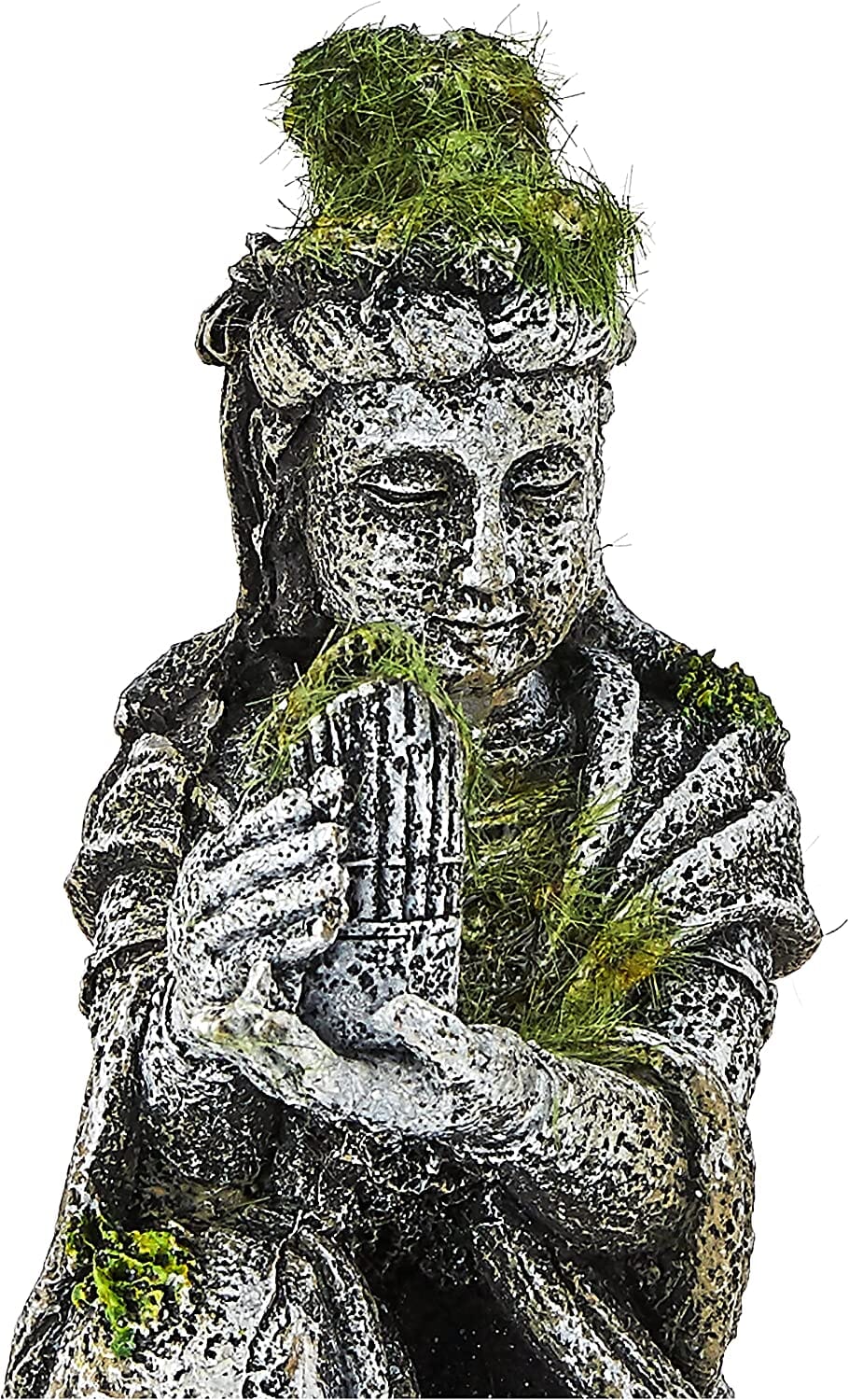 Exotic Environments Buddha Statue with Moss Resin Aquatics Decoration - Gray - Medium  