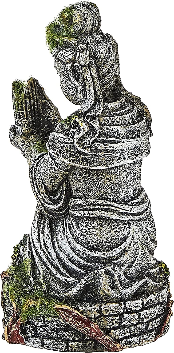 Exotic Environments Buddha Statue with Moss Resin Aquatics Decoration - Gray - Medium  