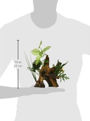 Exotic Environments Chestnut with Plants Resin Aquatics Decoration - Large  