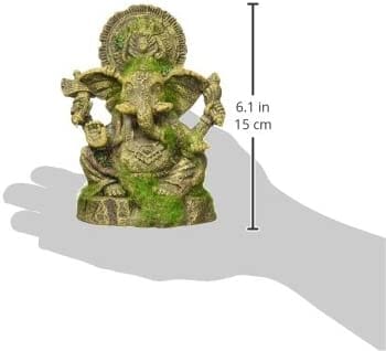 Exotic Environments Ganesha Statue with Moss Resin Aquatics Decoration - Medium
