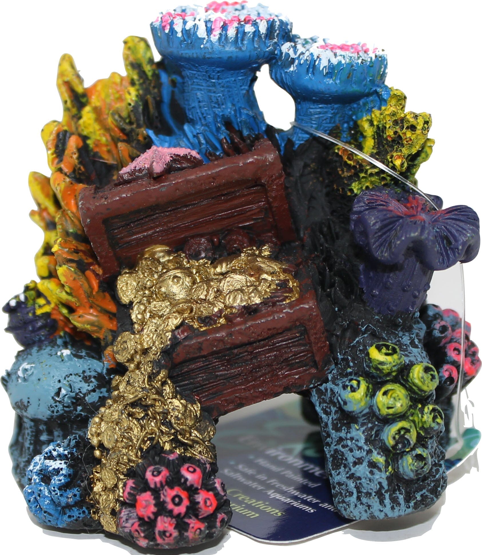 Exotic Environments Lost Treasure Reef Resin Aquatics Decoration - 3 X 2.5 X 2.75 In  