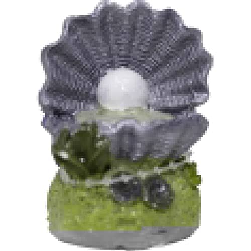 Exotic Environments Open Clam with Pearl Resin Aquatics Decoration - 1.75 X 1.75 X 2.25  