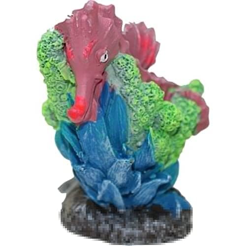 Exotic Environments Relaxing Seahorse Resin Aquatics Decoration - 3.75 X 2.5 X 4 In  