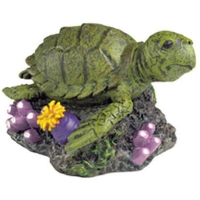 Exotic Environments Sea Turtle Resin Aquatics Decoration - Green - Small  