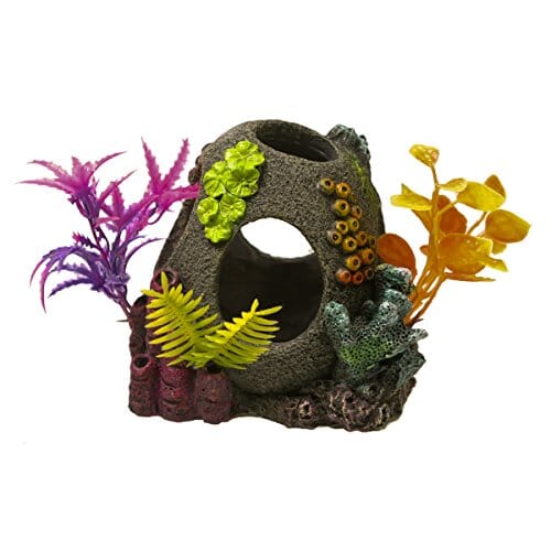 Exotic Environments Sunken Orb Floral Resin Aquatics Decoration - Small