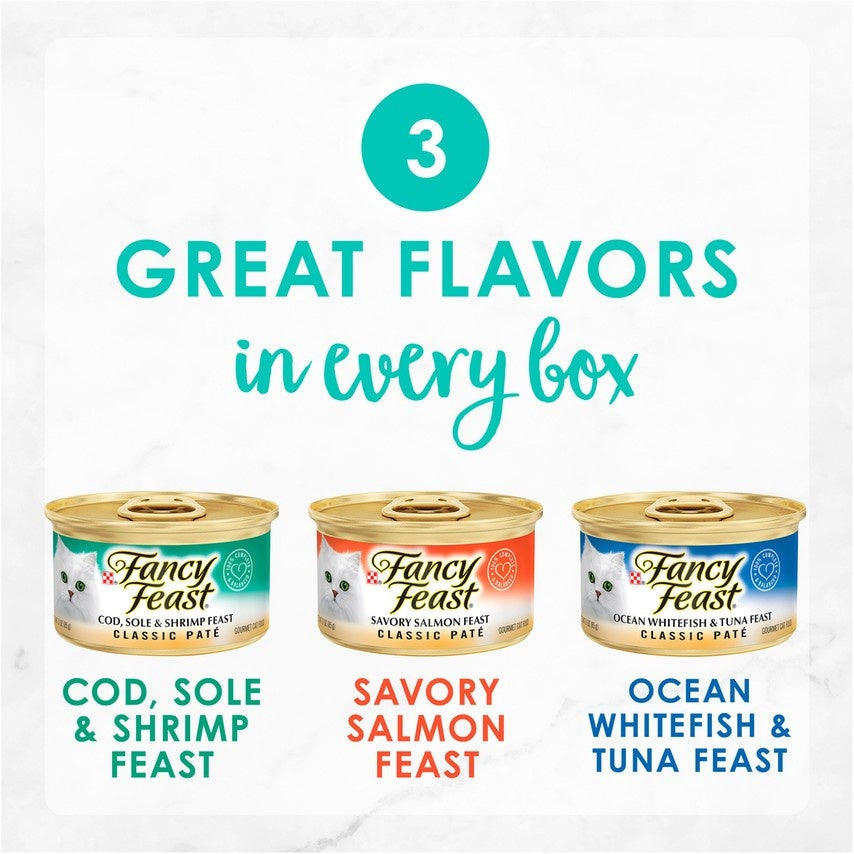 Fancy Feast Classic Seafood Feast Variety Pack Canned Cat Food  