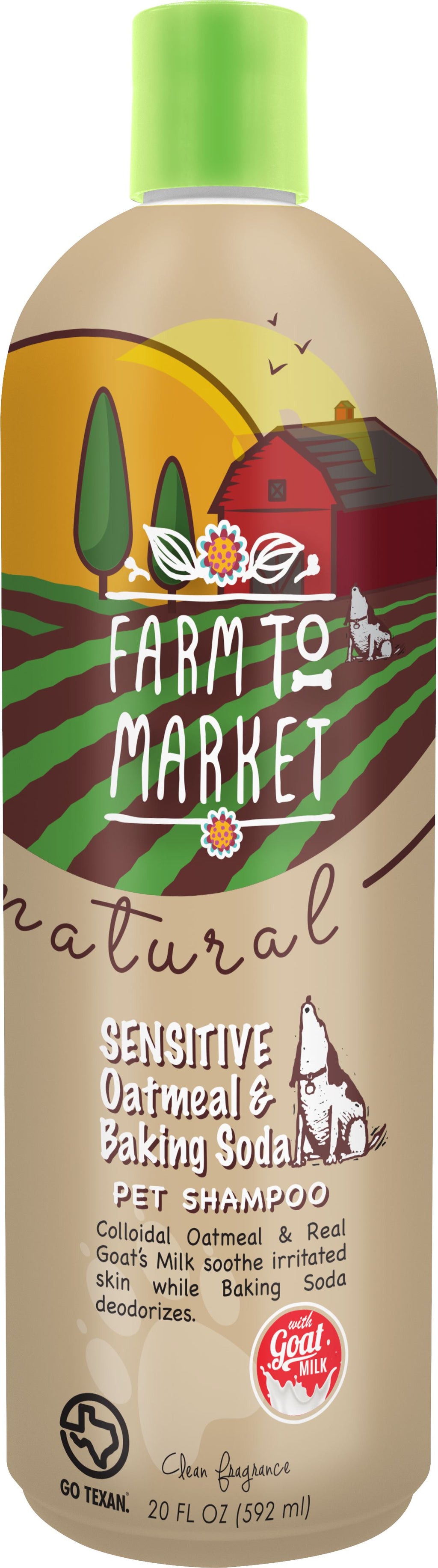 Farm to Market Natural Sensitive Oatmeal & Baking Soda Shampoo w/ Goat Milk - 20 Oz  