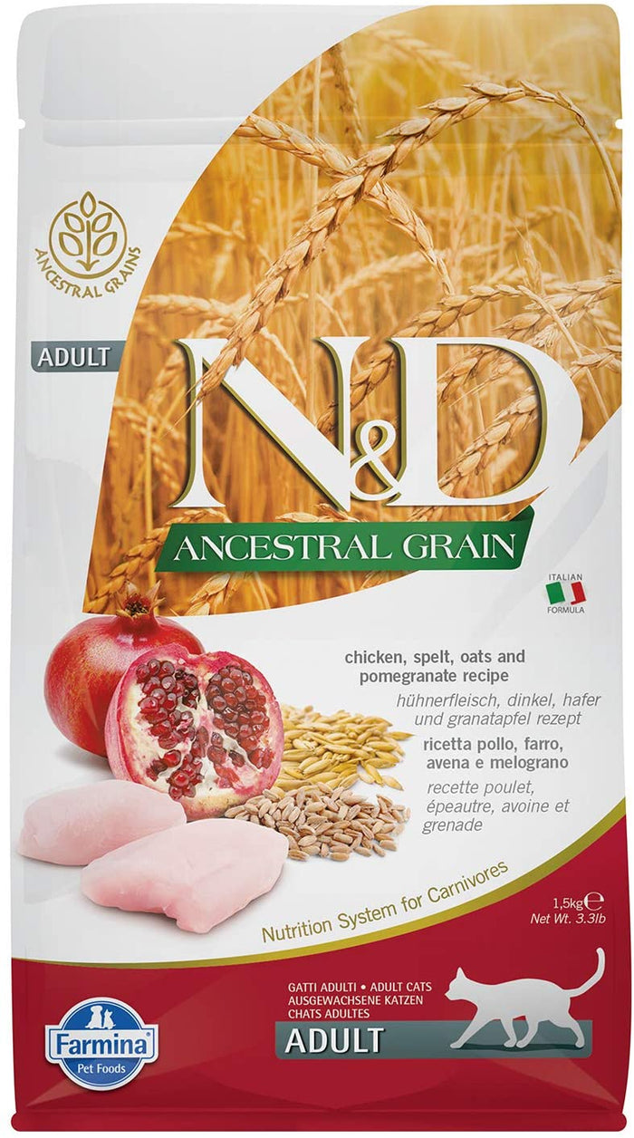 Farmina Ancestral Grain Chicken & Pomegranate Adult Dry Cat Food - 3.3 lb Bag