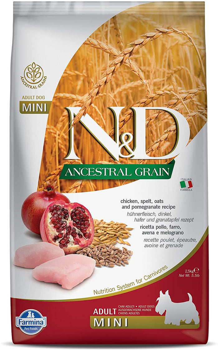 Farmina Ancestral Grain Chicken & Pomegranate Mini Adult Dry Dog Food - 5.5 lb Bag