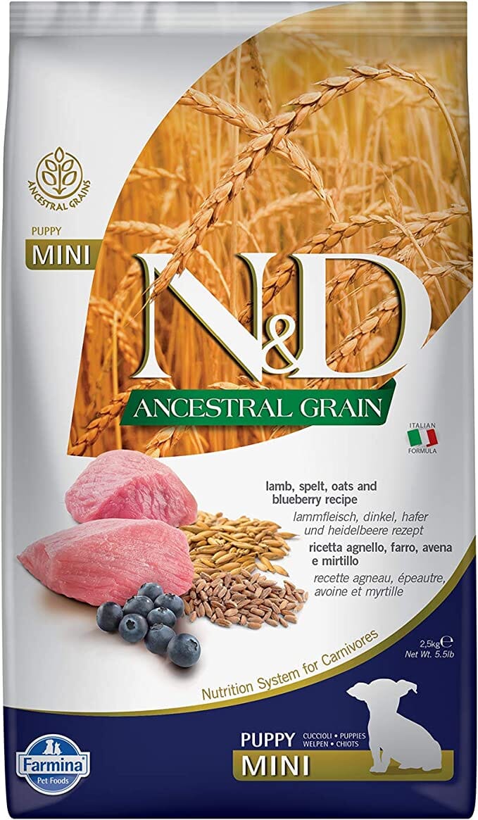Farmina Ancestral Grain Lamb & Blueberry MINI Puppy Dry Dog Food - 5.5 Lbs