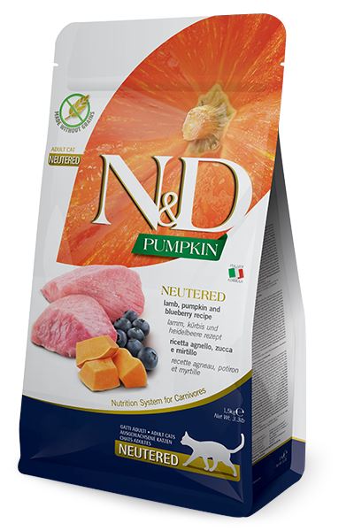 Farmina Grain-Free Pumpkin Lamb Neutered Dry Cat Food - 11 lb Bag