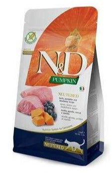 Farmina Grain-Free Pumpkin Lamb Neutered Dry Cat Food - 3.3 lb Bag  