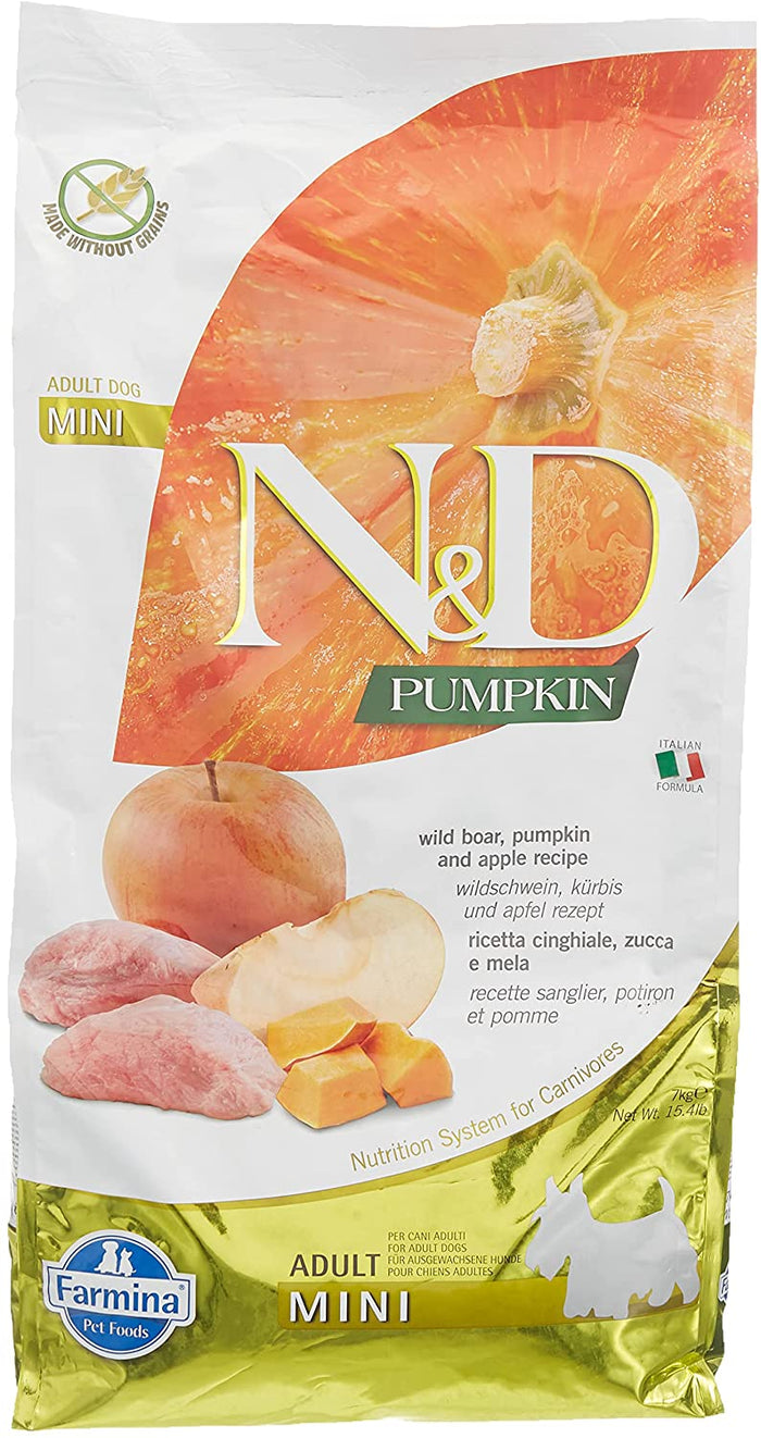 Farmina N&D Grain-Free Pumpkin Boar & Apple Adult Mini Dry Dog Food - 15.4 lb Bag