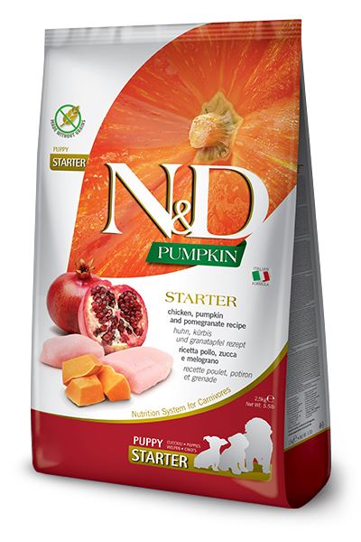 Farmina N&D Grain-Free Pumpkin Chicken & Pomegranate Puppy Starter All-Breed Dry Dog Food - 5.5 lb Bag  