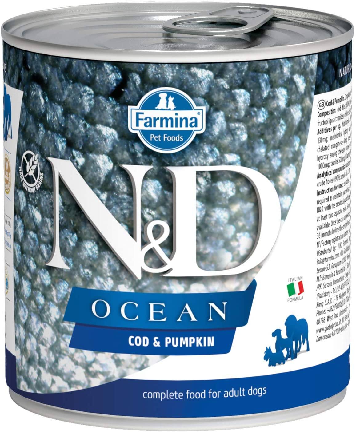 Farmina N&D Ocean Puppy Codfish & Pumpkin Canned Dog Food - 10 oz - Case of 6  