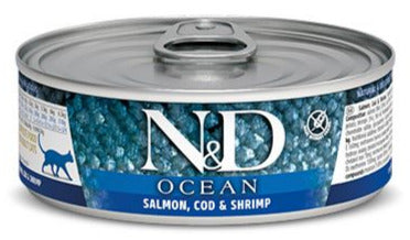Farmina N&D Ocean Salmon, Codfish & Shrimp Canned Cat Food - 2.8 oz - Case of 12