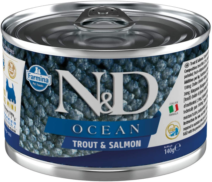 Farmina N&D Ocean Trout & Salmon Mini Canned Dog Food - 4.9 oz - Case of 6